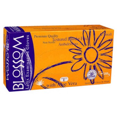 Blossom латексные перчатки с Алоэ Вера и витамином Е, 50 пар (фотография) Blossom латексные перчатки с Алоэ Вера и витамином Е, 50 пар (фотография)