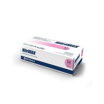 NitriMax розовые смотровые неопудренные перчатки