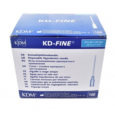 KD-Fine инъекционная игла 23G (0,60 х 30 мм), 100 шт. (фотография)
