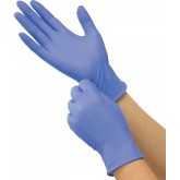 Saraya нитриловые перчатки неопудренные смотровые голубые, 100 пар