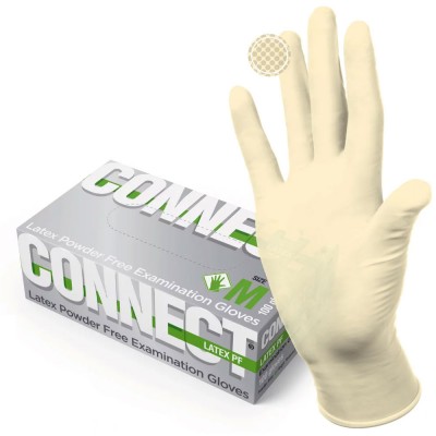 Connect латексные перчатки неопудренные смотровые, 50 пар (фотография)